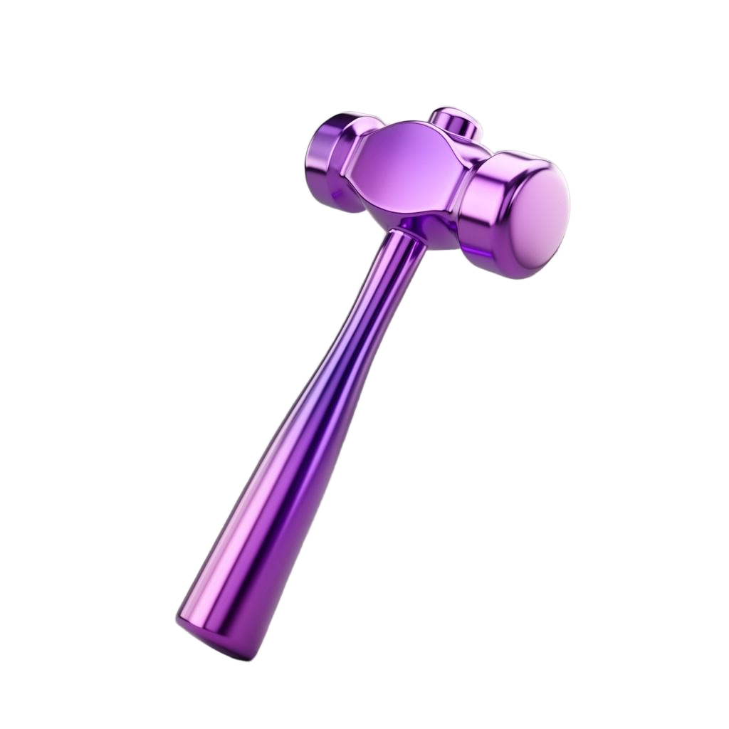 Marteau chromé violet 3D